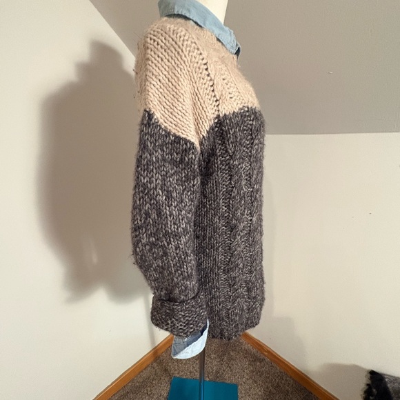 Velvet fisherman cable oversized sweater - Picture 4 of 6